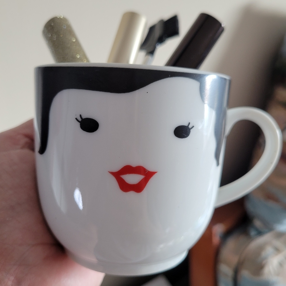 Lady Face Mug Cup ~ Isn't She Lovely?! ~ EUC ~ Made in Japan ~ Mod ~ Pop Art - Picture 10 of 13